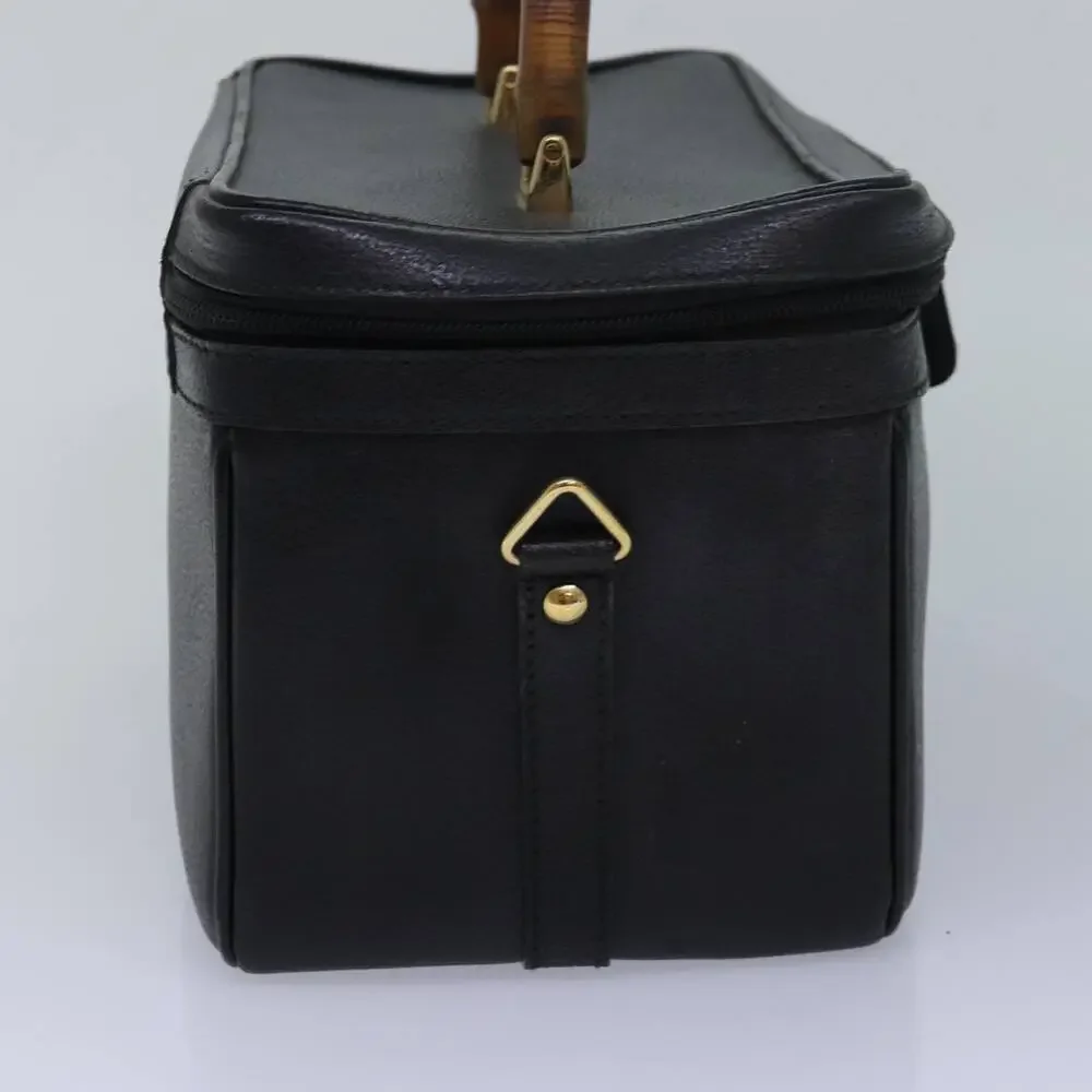 GUCCI Bamboo Vanity Hand Bag Leather Black 013 2122 013 2122 - Picture 3 of 16